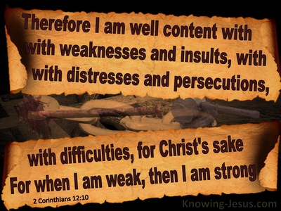 2 Corinthians 12:10 Content For Christ's Sake (brown)